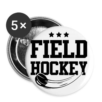 Field Hockey Sports - Buttons large 2.2''/56 mm (5-pack) - white - Front