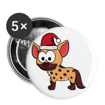 Hyène Comic Noël - Lot de 5 grands badges (56 mm) - blanc - Devant