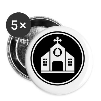 Symbole de l’église Kirche - Lot de 5 grands badges (56 mm) - blanc - Devant