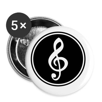 Musicien de partitions - Lot de 5 grands badges (56 mm) - blanc - Devant