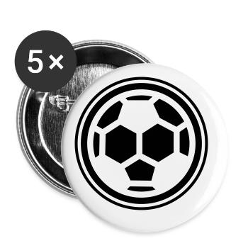 Soccer soccer - Buttons large 2.2''/56 mm (5-pack) - white - Front