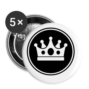 Crown Symbol - Buttons large 2.2''/56 mm (5-pack) - white - Front