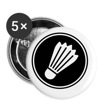 badminton - Lot de 5 grands badges (56 mm) - blanc - Devant