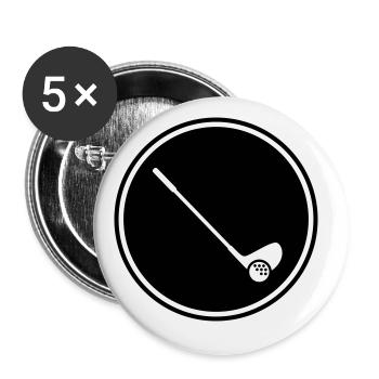 Golf symbol - Buttons groß 56 mm (5er Pack) - Weiß - Vorne