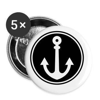 Anker form - Buttons groß 56 mm (5er Pack) - Weiß - Vorne
