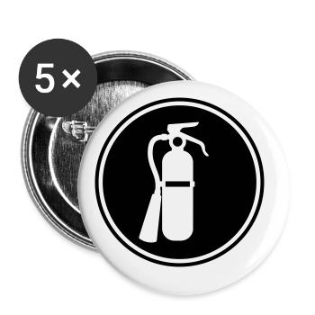 Icône extincteur - Lot de 5 grands badges (56 mm) - blanc - Devant