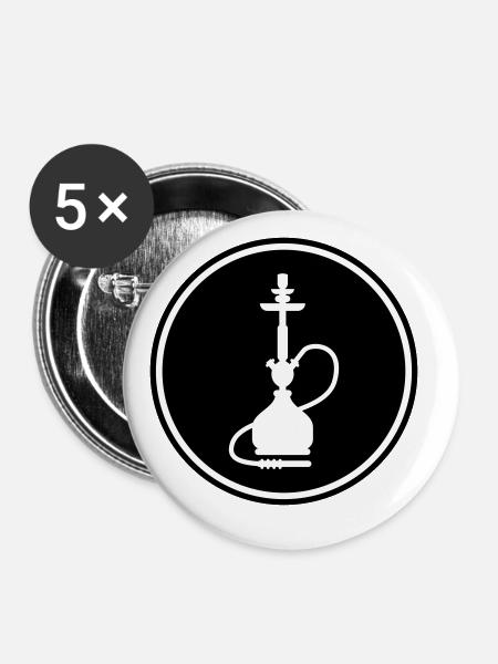 Bong Rauchen - Buttons groß 56 mm (5er Pack) - Weiß