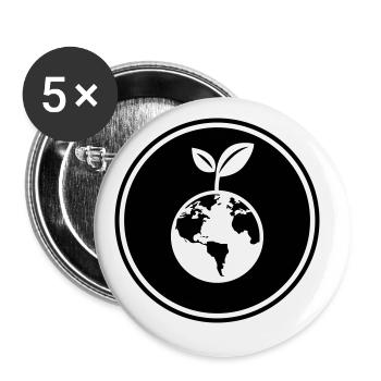 Planet Erde - Buttons groß 56 mm (5er Pack) - Weiß - Vorne