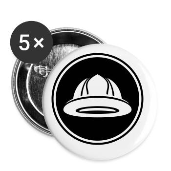 Firefighter's helmet - Buttons large 2.2''/56 mm (5-pack) - white - Front