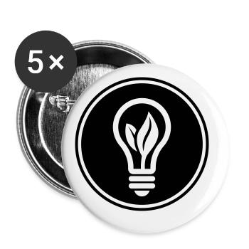 Glühbirne Symbol - Buttons groß 56 mm (5er Pack) - Weiß - Vorne