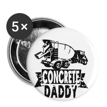 Conception de construction en béton pour les travailleurs de la construction et les chantiers de construction - Lot de 5 grands badges (56 mm) - blanc - Devant
