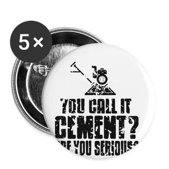 Concrete construction design for construction workers and construction site - Buttons large 2.2''/56 mm (5-pack) - white - Front
