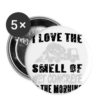 Conception de construction en béton pour les travailleurs de la construction et les chantiers de construction - Lot de 5 grands badges (56 mm) - blanc - Devant