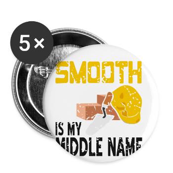 Concrete construction design for construction workers and construction site - Buttons large 2.2''/56 mm (5-pack) - white - Front
