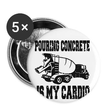 Concrete construction design for construction workers and construction site - Buttons large 2.2''/56 mm (5-pack) - white - Front