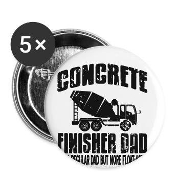 Concrete construction design for construction workers and construction site - Buttons large 2.2''/56 mm (5-pack) - white - Front