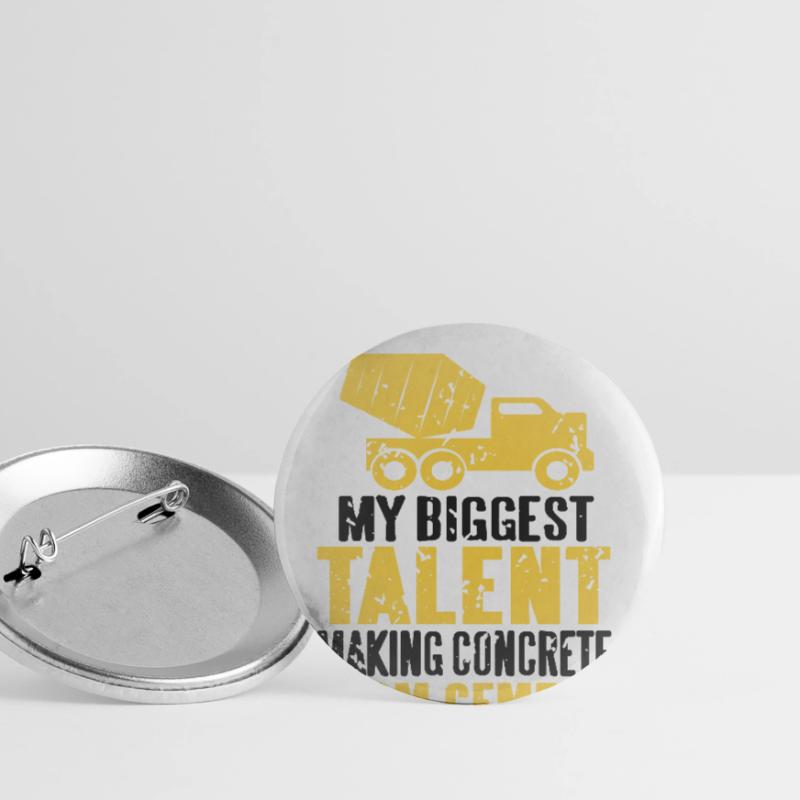 Concrete construction design for construction workers and construction site Buttons large 2.2''/56 mm (5-pack)