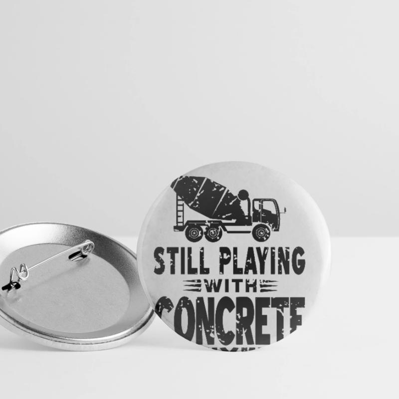 Concrete construction design for construction workers and construction site Buttons large 2.2''/56 mm (5-pack)