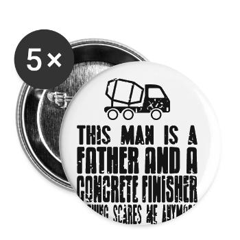 Concrete construction design for construction workers and construction site - Buttons large 2.2''/56 mm (5-pack) - white - Front