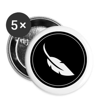 Pen Symbol Circle - Buttons large 2.2''/56 mm (5-pack) - white - Front