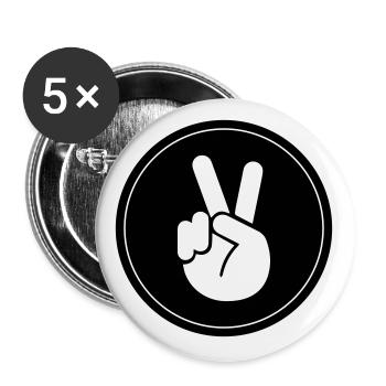 Cercle de la Paix de la Main - Lot de 5 grands badges (56 mm) - blanc - Devant
