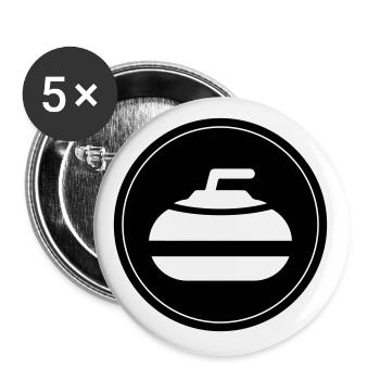 Curling sport circle - Buttons large 2.2''/56 mm (5-pack) - white - Front