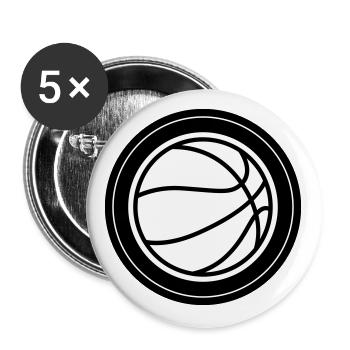 Basketball Circle - Buttons large 2.2''/56 mm (5-pack) - white - Front