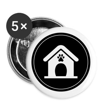 Dog house dog circle - Buttons large 2.2''/56 mm (5-pack) - white - Front