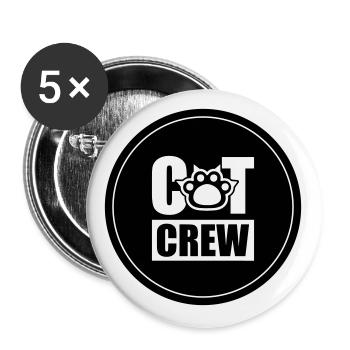 Cercle d’équipage de chat - Lot de 5 grands badges (56 mm) - blanc - Devant