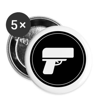 Gun Money Rain Circle - Buttons large 2.2''/56 mm (5-pack) - white - Front