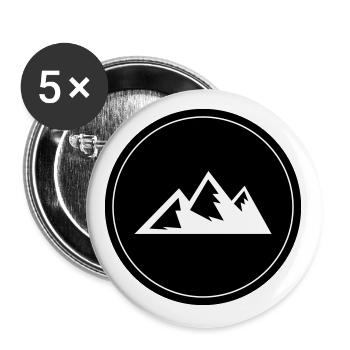 Mountain Icon Symbol Circle - Buttons large 2.2''/56 mm (5-pack) - white - Front