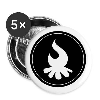Cercle de feu de camp - Lot de 5 grands badges (56 mm) - blanc - Devant
