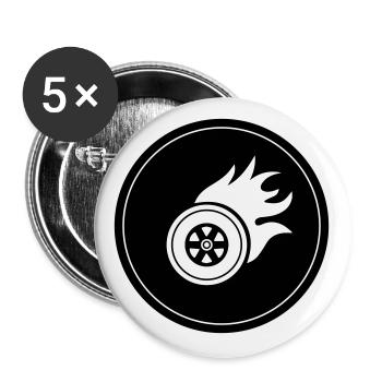 Cercle de tir de pneu - Lot de 5 grands badges (56 mm) - blanc - Devant