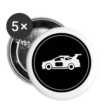 Cercle des pilotes de course automobile - Lot de 5 grands badges (56 mm) - blanc - Devant
