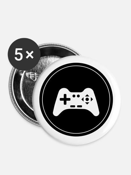 Gamepad Symbol Controller Kreis - Buttons groß 56 mm (5er Pack) - Weiß