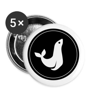 seal animal circle - Buttons large 2.2''/56 mm (5-pack) - white - Front
