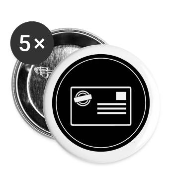 Stamp icon circle - Buttons large 2.2''/56 mm (5-pack) - white - Front