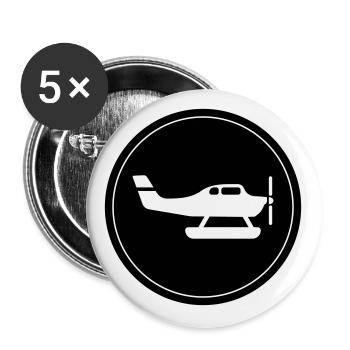 Cercle de symboles d’avion - Lot de 5 grands badges (56 mm) - blanc - Devant