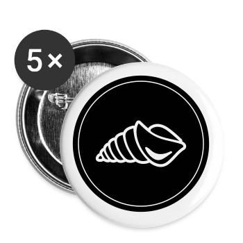 Cercle d’escargot de moule - Lot de 5 grands badges (56 mm) - blanc - Devant