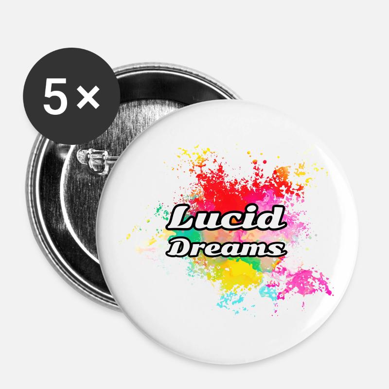 Lucid dreams - Buttons large 2.2''/56 mm (5-pack) - white