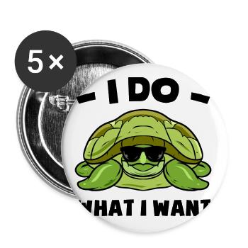 Turtle sayings - Buttons large 2.2''/56 mm (5-pack) - white - Front