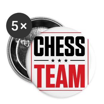 Chess Team - Buttons large 2.2''/56 mm (5-pack) - white - Front