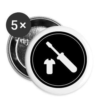 Screwdriver Symbol - Buttons large 2.2''/56 mm (5-pack) - white - Front