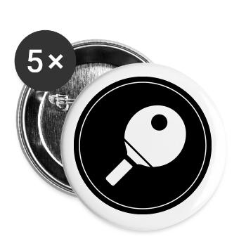 Tischtennis Ping pong - Buttons groß 56 mm (5er Pack) - Weiß - Vorne