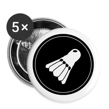 badminton - Lot de 5 grands badges (56 mm) - blanc - Devant
