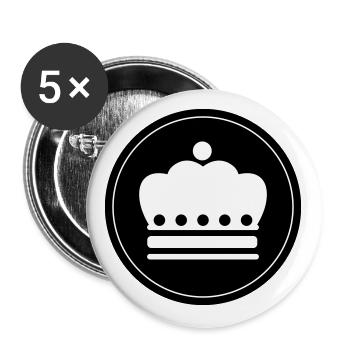 Icône Krone - Lot de 5 grands badges (56 mm) - blanc - Devant