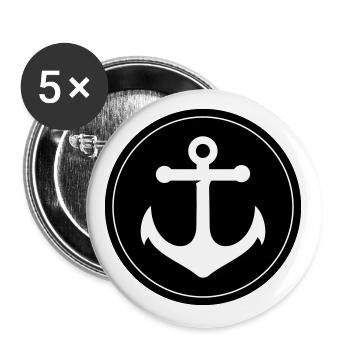 Anchor Icon - Buttons large 2.2''/56 mm (5-pack) - white - Front