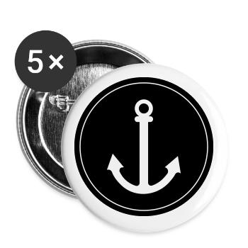Anker Symbol - Buttons groß 56 mm (5er Pack) - Weiß - Vorne