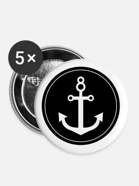 Anker - Buttons groß 56 mm (5er Pack) - Weiß