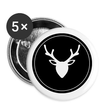 Deer deer icon - Buttons large 2.2''/56 mm (5-pack) - white - Front